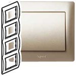 Рамка четверная Legrand Galea Life, титан, для вертикального монтажа, Legrand