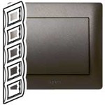 Рамка пятерная Legrand Galea Life, темная бронза, для вертикального монтажа, Legrand