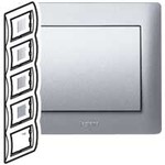 Рамка пятерная Legrand Galea Life, алюминий, для вертикального монтажа, Legrand