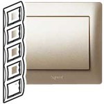 Рамка пятерная Legrand Galea Life, титан, для вертикального монтажа, Legrand