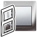 Рамка двойная Legrand Galea Life, хром, для вертикального монтажа, Legrand