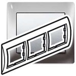 Рамка тройная Legrand Galea Life, хром, для горизонтального монтажа, Legrand