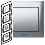 Рамка четверная Legrand Galea Life, шлифованный алюминий, для вертикального монтажа, Legrand