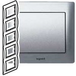 Рамка пятерная Legrand Galea Life, шлифованный алюминий, для вертикального монтажа, Legrand