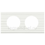 Рамка двухместная Legrand Celiane, Corian белый рельеф, Legrand