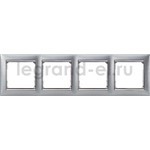 Рамка четверная Legrand Valena матовый алюминий, Legrand